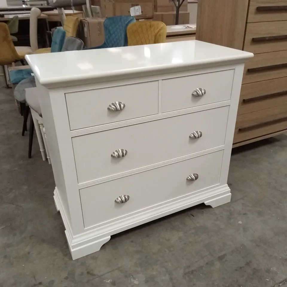QUALITY DESIGNER HAMPSTEAD WHITE 2+2 DRAWER CHEST