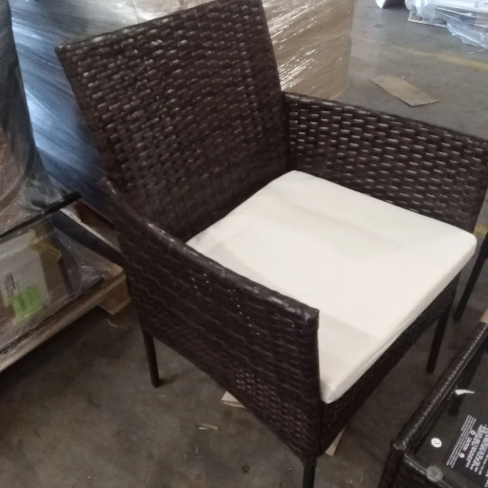 OUTDOOR ALL WEATHER WICKER 4-PERSON SEATING GROUP WITH CUSHIONS - BROWN