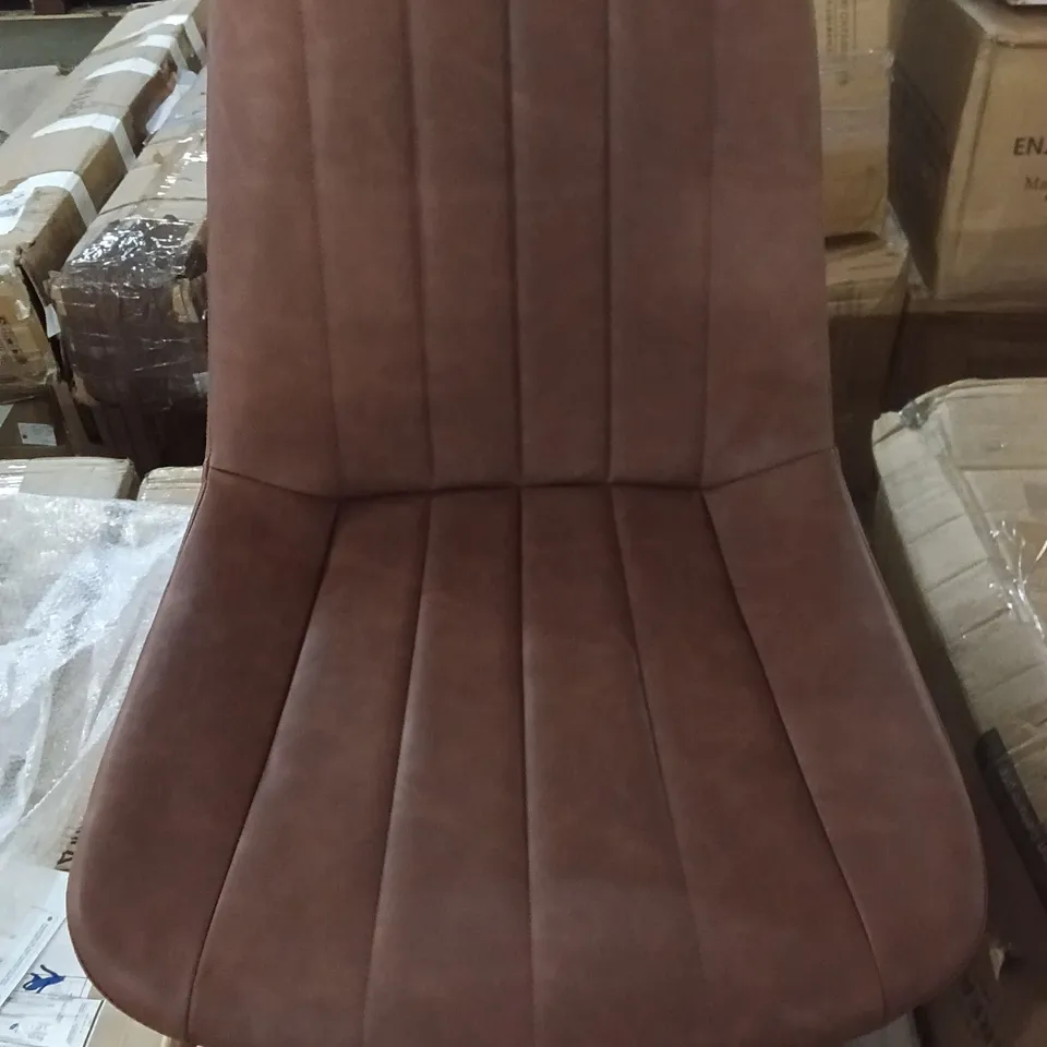 BOXED SET OF 2 FAUX LEATHER DINING CHAIRS