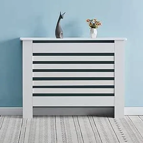 BOXED WHITE MEDIUM RADIATOR COVER 109×82×19CM