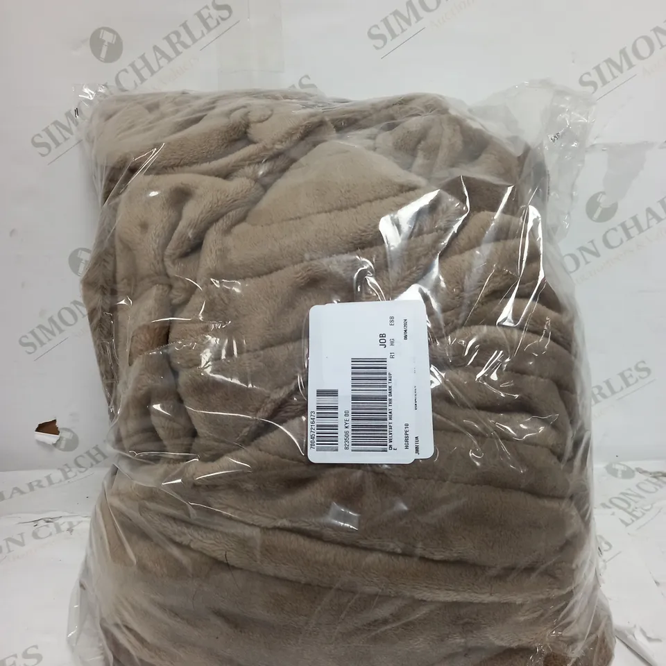 COZEE HOME VELVETSOFT HEATED THROW IN DARK TAUPE
