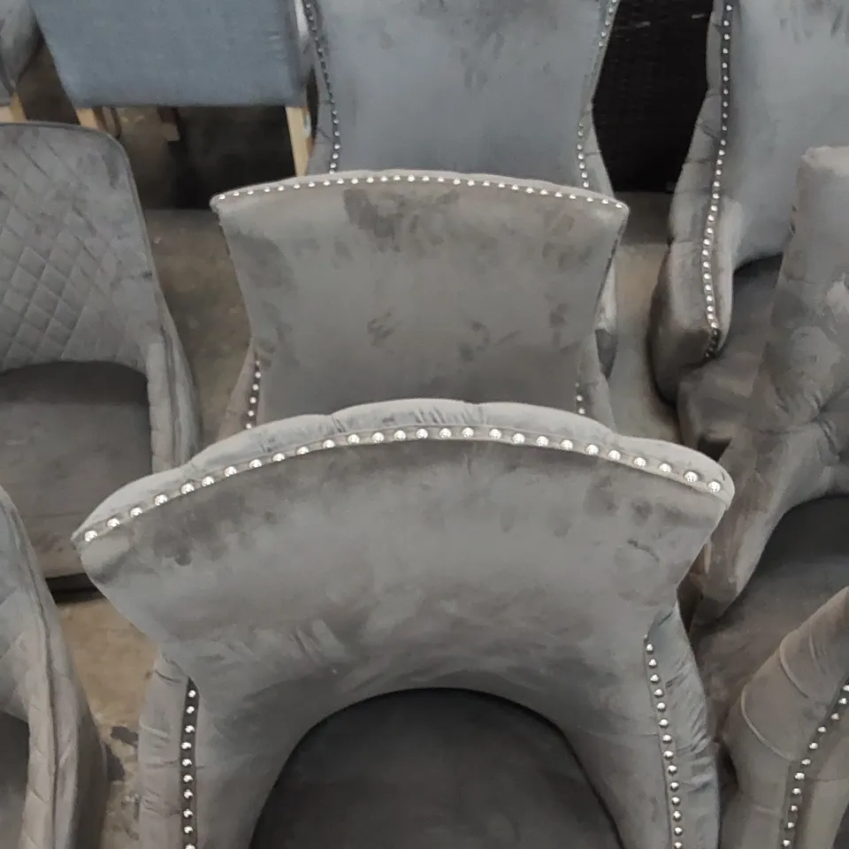 4 X ASSORTED DINING CHAIR SEATS IN GREY 