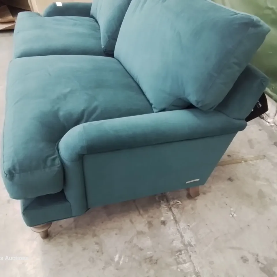 QUALITY BRITISH DESIGNER LOUNGE Co. 2.5 SEATER SOFA PLUSH TEAL FABRIC