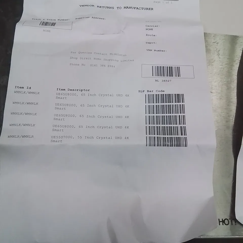 PALLET CONTAINING APPROXIMATELY 10 DAMAGED TVS