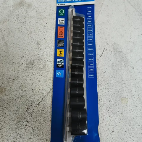 BLUESPOT TOOLS 14-PIECE 3/8" METRIC IMPACT STUBBY SOCKET SET (6–19MM)