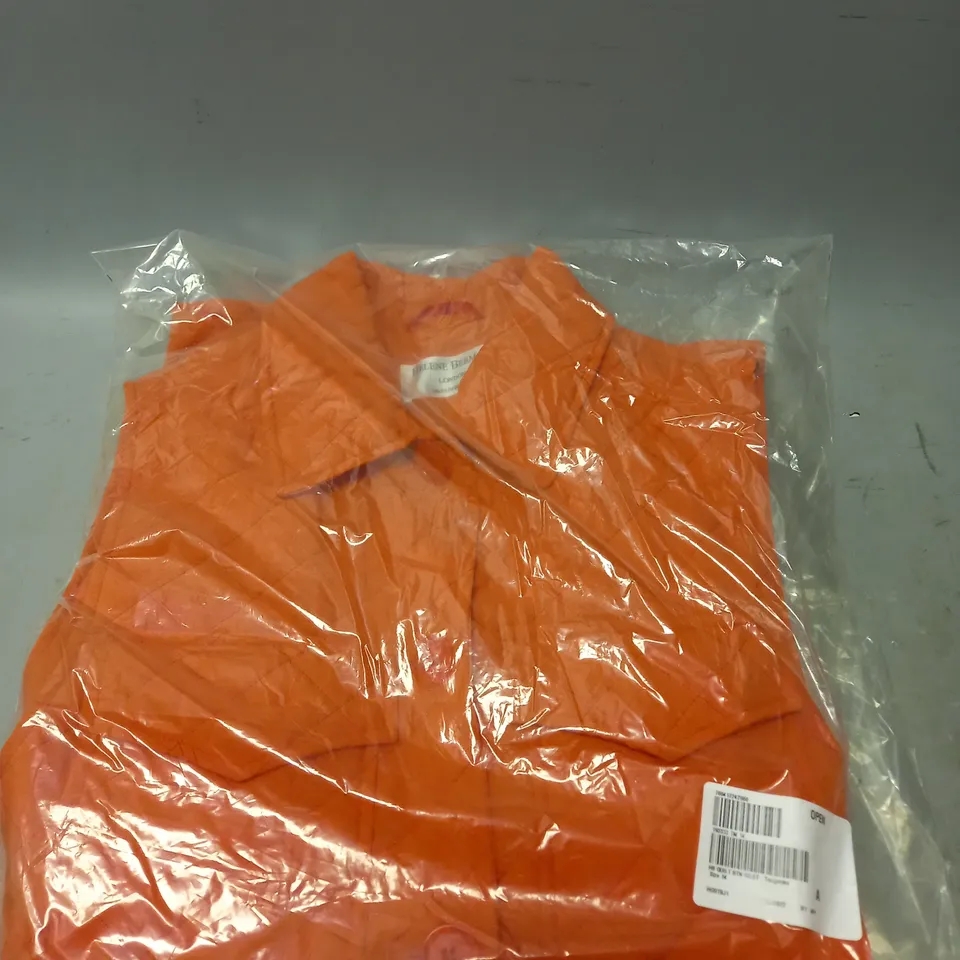 HELENE BERMAN QUILTED BUTTON UP GILET IN TANGERINE SIZE 14