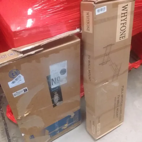 PALLET OF ASSORTED ITEMS INCLUDING TV WALL MOUNTS