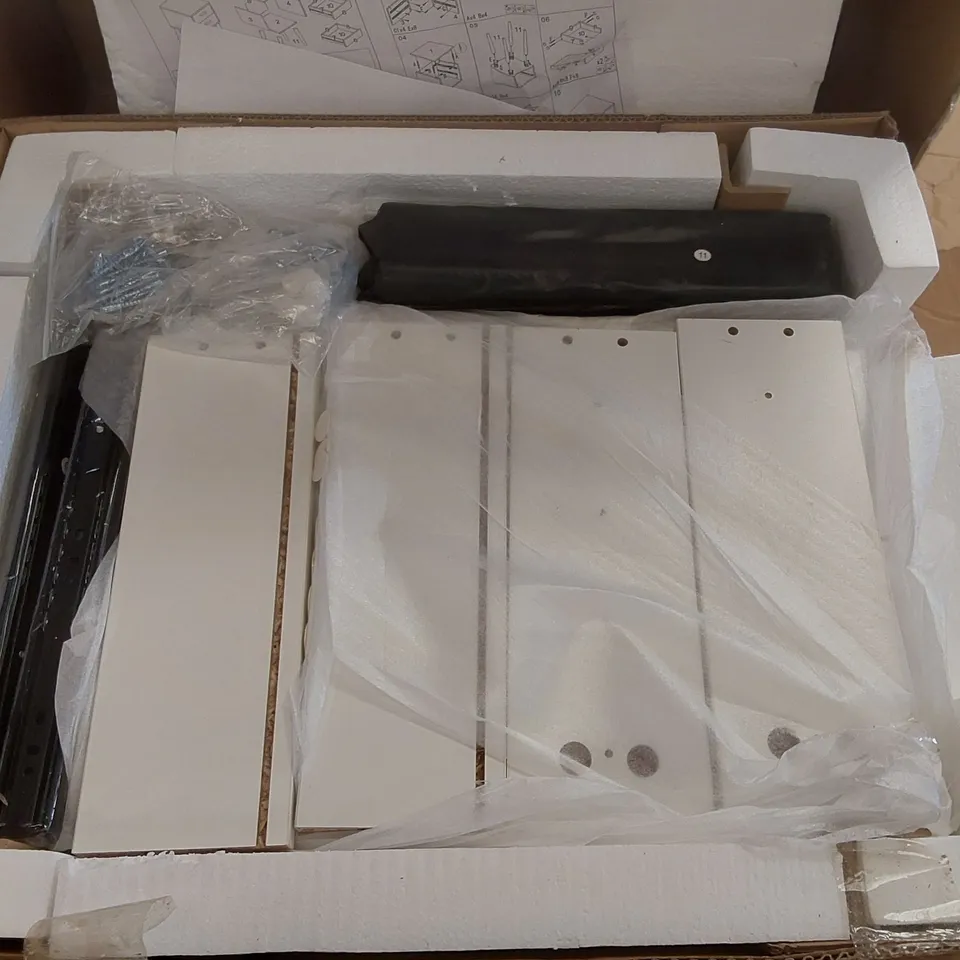 BOXED BEDSIDE TABLE - WHITE (1 BOX)