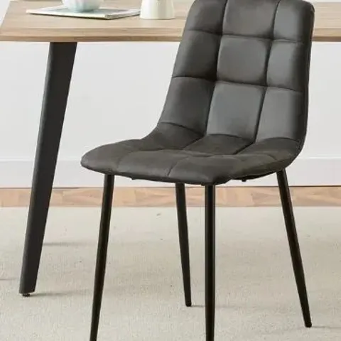 BOXED CHRISTIA SET OF TWO LIGHT GREY DINING CHAIRS