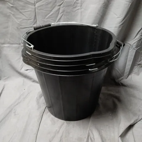 4X 3 GALLON BUILDERS BUCKETS IN BLACK