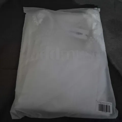 BAGGED ODDMUSE THE ULTIMATE NUSE PEARL TRIM MIDI DRESS IN BRIDAL WHITE - XL