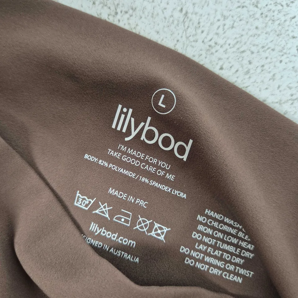 LILYBOD CHLOE CLOUD CORE LEGGINGS IN COFFEE - LARGE