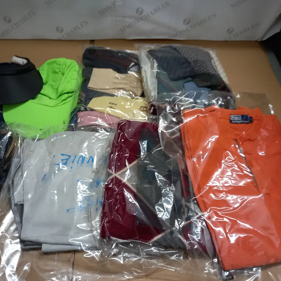 LARGE QUANTITY OF ASSORTED CLOTHING ITEMS AND ACCESSORIES TO INCLUDE RALPH LAUREN