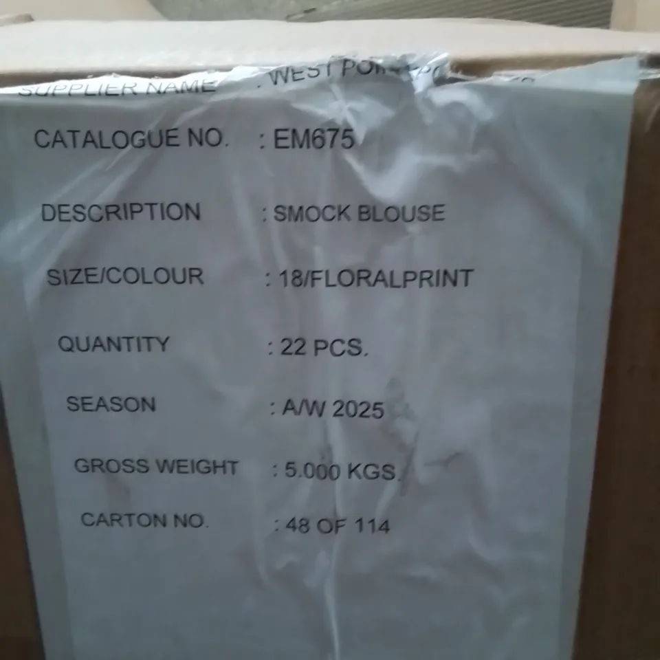 BOXED BRAND NEW APPROXIMATELY 22 SIMPLY BE SMOCK BLOUSE FLORALPRINT SIZE 18