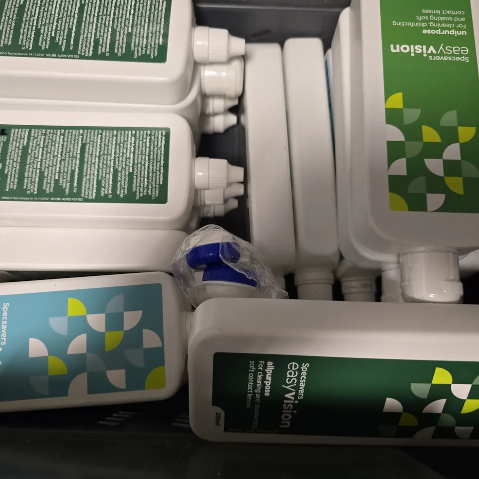 APPROXIMATELY 20 ASSORTED VISION CARE ITEMS TO INCLUDE - BOOTS SALINE SOLUTION  , SPECSAVERS ALL PURPOSE , SPECSAVERS EASI PURPOSE ETC