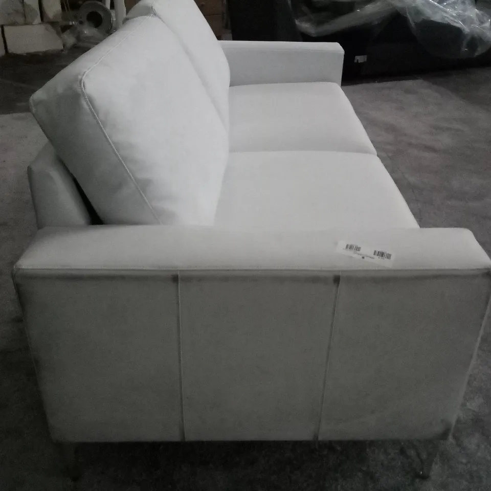 QUALITY DESIGNER BALTIMORE 3 SEATER SOFA - WHITE PREMIUM FAUX LEATHER