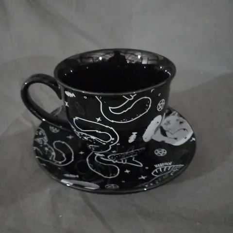 BOXED HAUNTED HOMEWARES TEACUP AND SAUCER SET