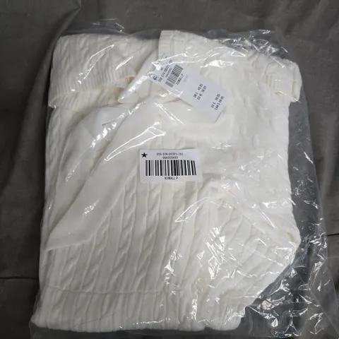 BAGGED HOLLISTER TIE BACK BABYDOLL SWEATER MINI DRESS IN WHITE - XSMALL P