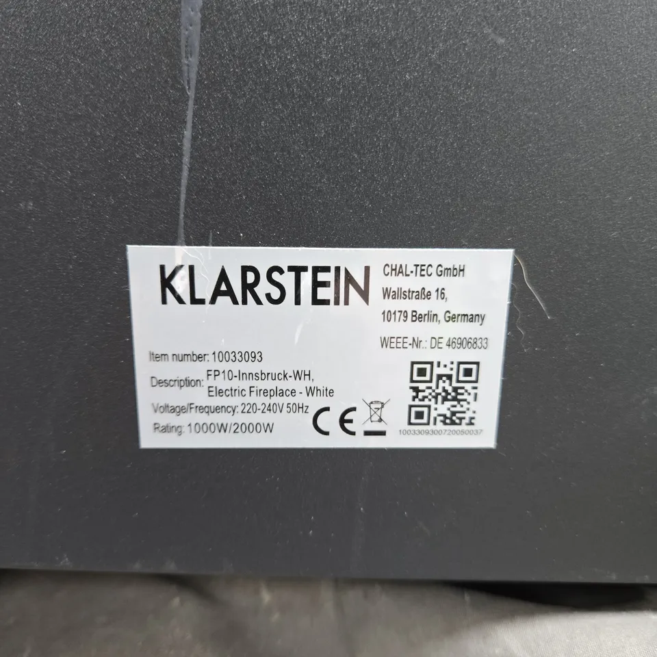 KLARSTEIN FP10-INNSBRUCK-WH ELECTRIC FIREPLACE