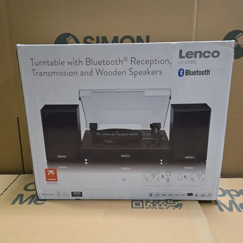 BOXED LENCO BLUETOOTH TURNTABLE WITH SPEAKERS LS-101BK