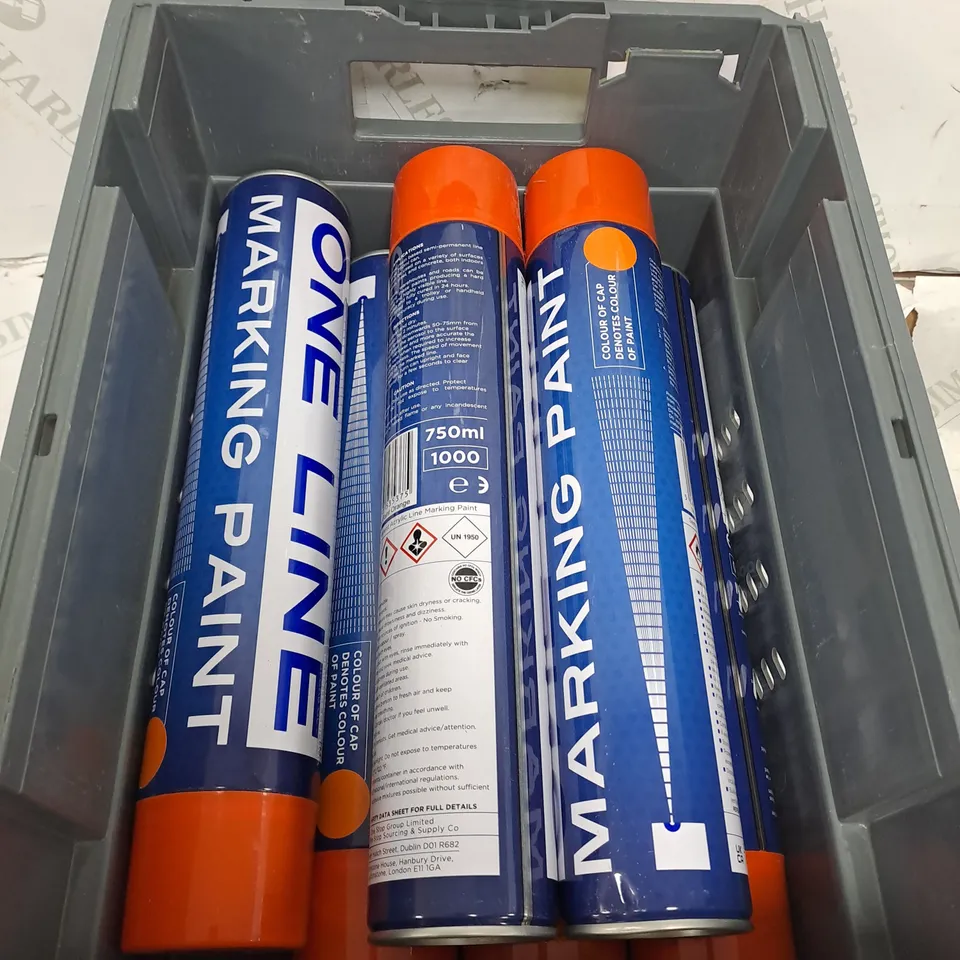 TOTE OF ASSORTED MARKING PAINT - 750ML EACH - COLLECTION ONLY