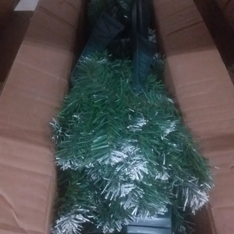 BOXED 180CM DELUXE FROSTED WRAPPED TREE