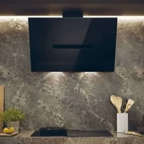 BOXED HAIER HADG9CBS4BWIFI 90CM CHIMNEY HOOD - BLACK GLASS