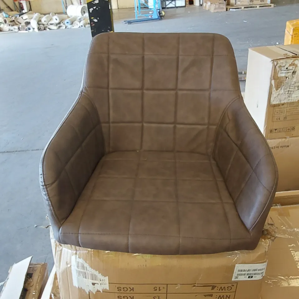 BOXED SET OF 2 FAUX LEATHER CHAIR SEATS - MISSING LEGS