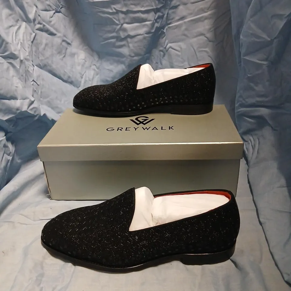 GREYWALK KINE BLACK GLITTER SLIP-ON SHOES – UK 9 (EU 43)