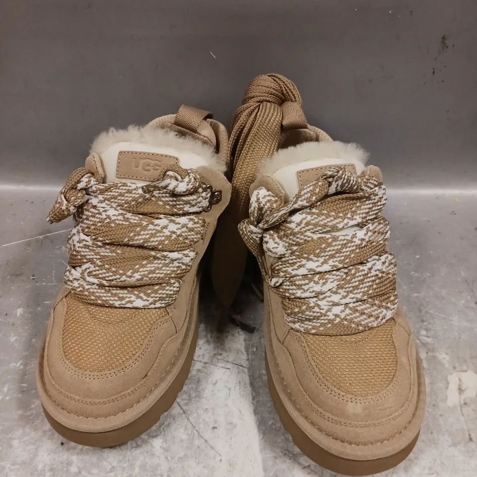 PAIR OF UGG PLUSH TRAINERS IN SAND - 4