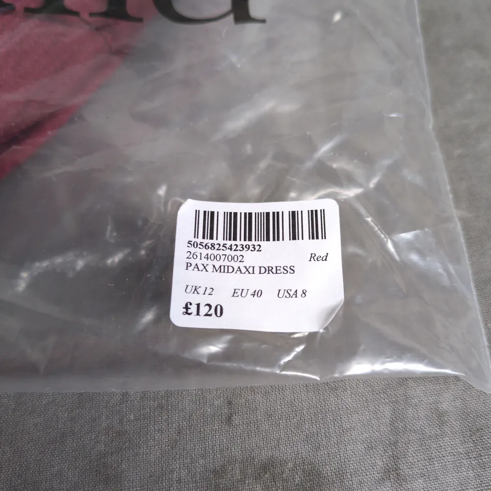 NOBODYS CHILD RED PAX MIDAXI DRESS UK 12