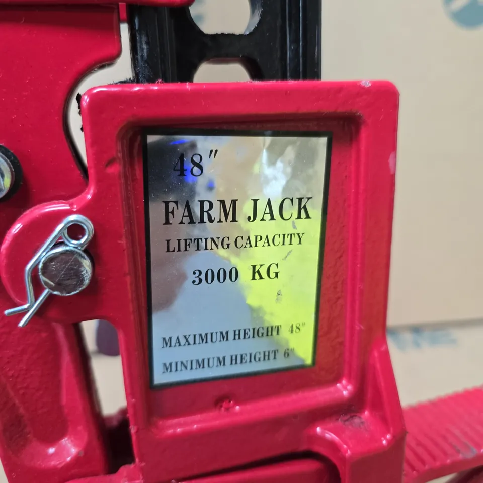 RED FARM JACK (HIGH-LIFT) – 3000 KG CAPACITY, 48" MAX HEIGHT
