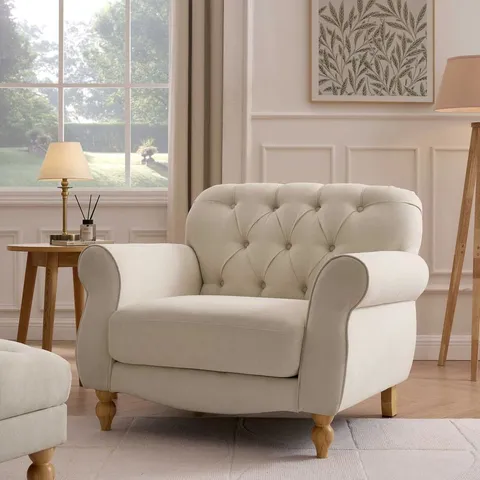 BOXED DUSK HEBDEN ARMCHAIR - CREAM LINEN (1 BOX)