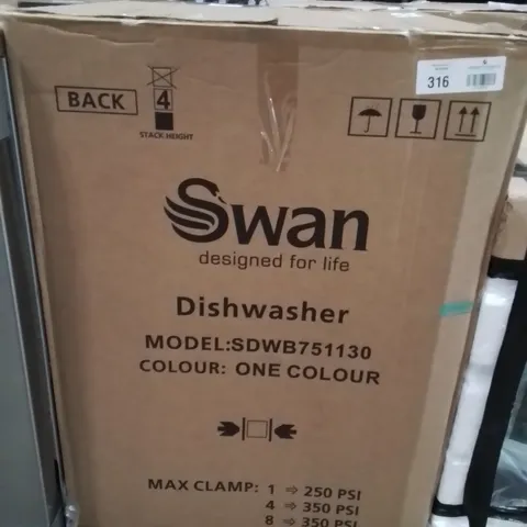 BOXED SWAN SDWB751130 INTEGRATED 12-PLACE FULLSIZE DISHWASHER