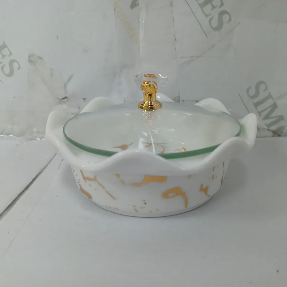 DECORATIVE POT WITH GLASS LID