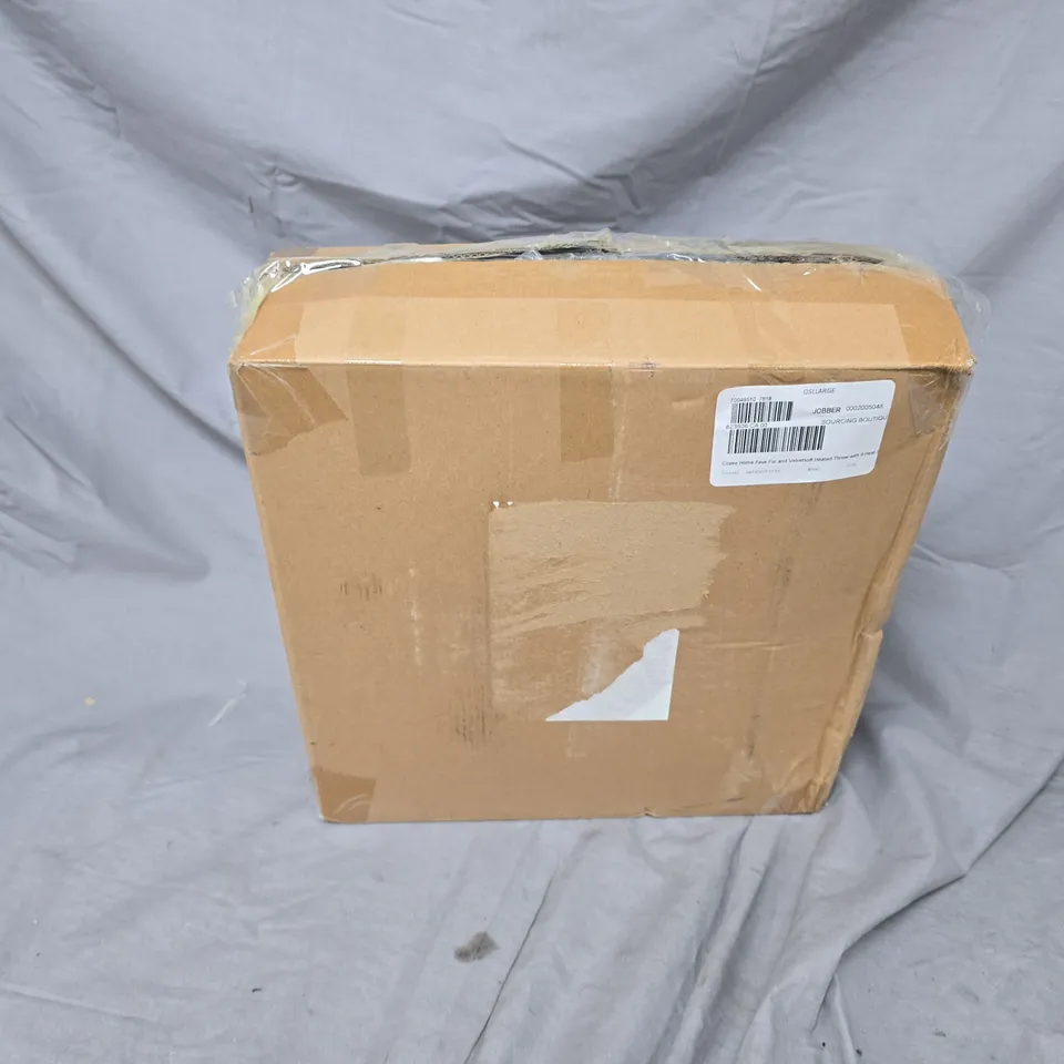 COZEE HOME FAUX FUR AND VELVETSOFT HEATED THROW WITH 9 HEAT SETTINGS CHARCOAL