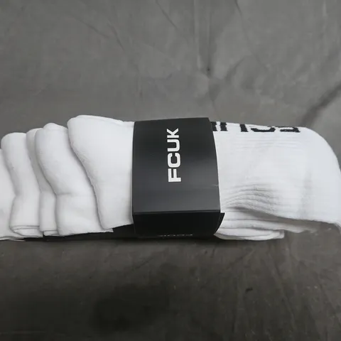 FCUK WHITE CREW SOCKS – PACK OF 5 - SIZE 7/11