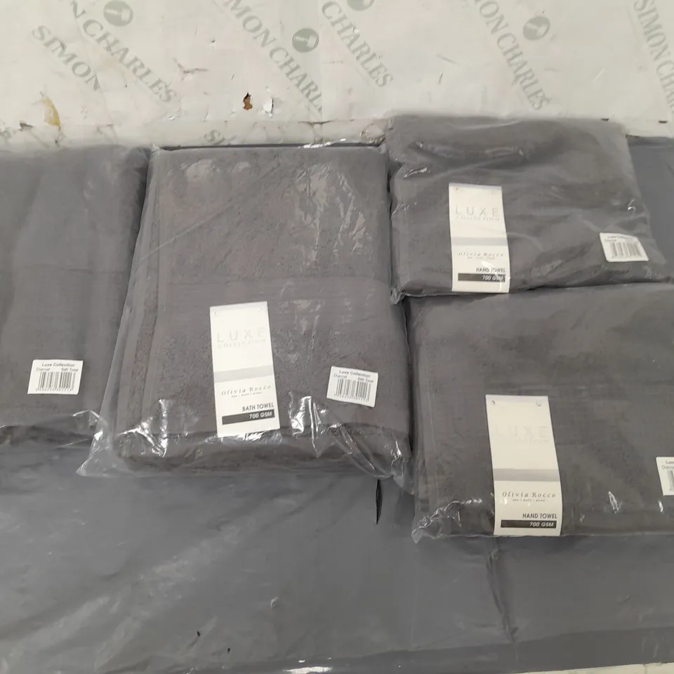 OLIVIA ROCCO LUZE COLLECTION BATH TOWEL X2 AND HAND TOWEL X2 