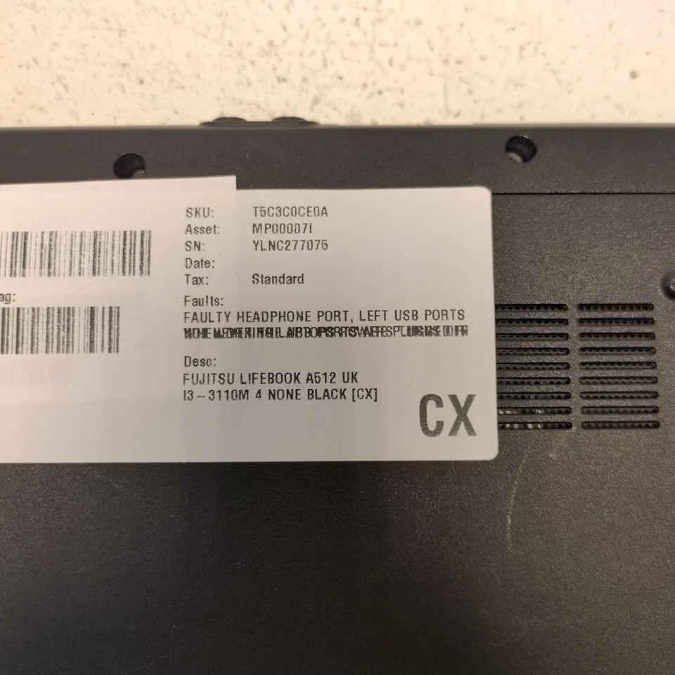 FUJITSU LIFEBOOK A512 LAPTOP – UK, BLACK, INTEL CORE I3-3110M, 4GB RAM