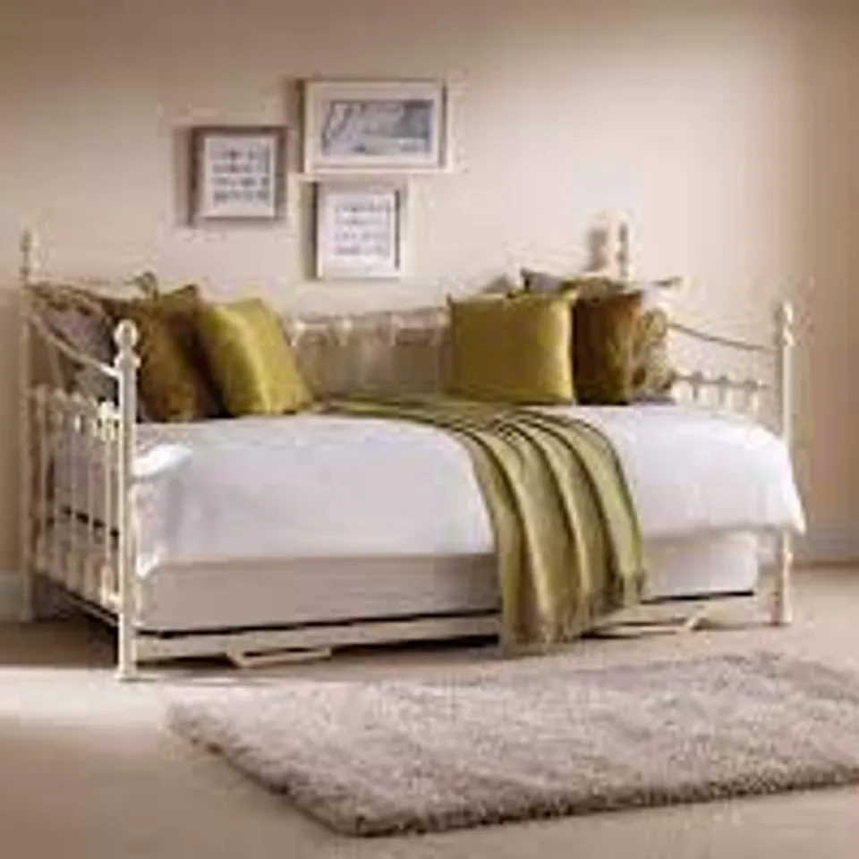 BOXED VERSAILLES UNDERBED TRUNDLE 90CM STONE WHITE EGGSHELL (2 BOXES)