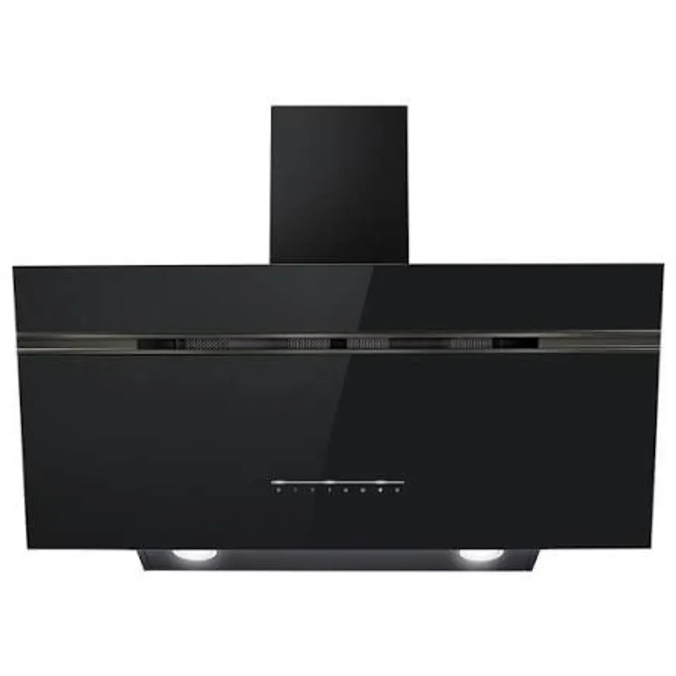 BOXED ELECTRIQ 90CM SUPER SILENT ANGLED COOKER HOOD - BLACK COMPARE SKU: EIQAN90BSSHEV2 QUICKFIND CODE: 1924120