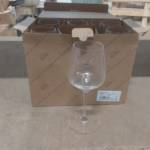 BOX CONTAINING 6x BRAND NEW RONA 360ML WINE GLASSES