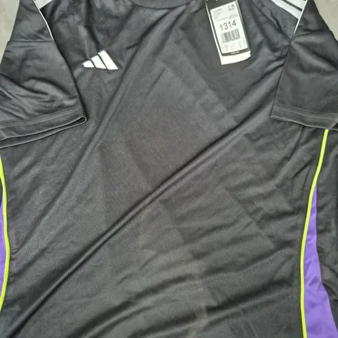 ADIDAS KIDS BLACK TRAINING TOP WITH WHITE STRIPES – UK L (13-14 YEARS)