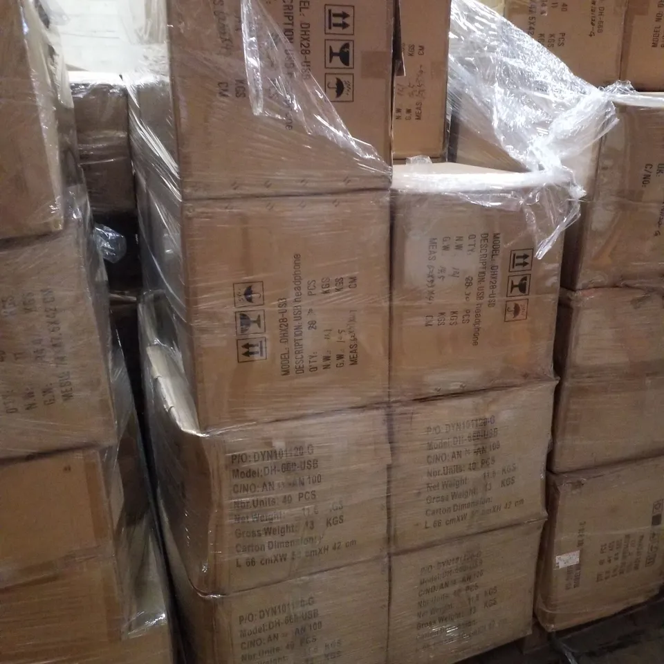 PALLET CONTAINING LARGE QUANTITY OF ASSORTED HEADSETS