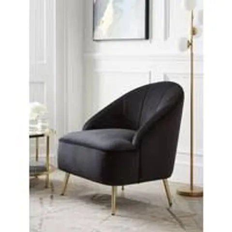 BOXED CALI ACCENT CHAIR - BLACK (1 BOX)