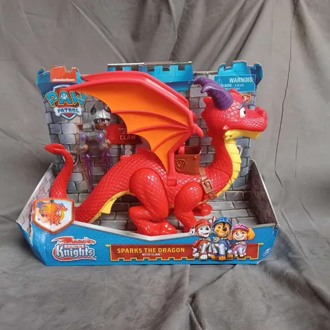 BOXED PAW PATROL RESCUE KNIGHTS SPARKS THE DRAGON WITH CLAW