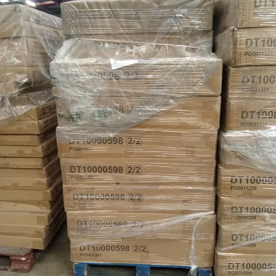 PALLET OF ASSORTED INCOMPLETE DESIGNER FURNITURE PARTS AND PIECES 
