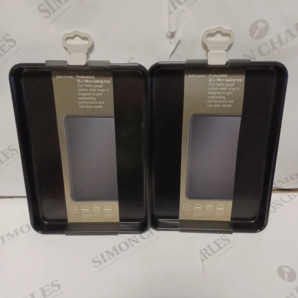 JOHN LEWIS PROFESSIONAL BAKING TRAY DUO SET - 25 X 18CM