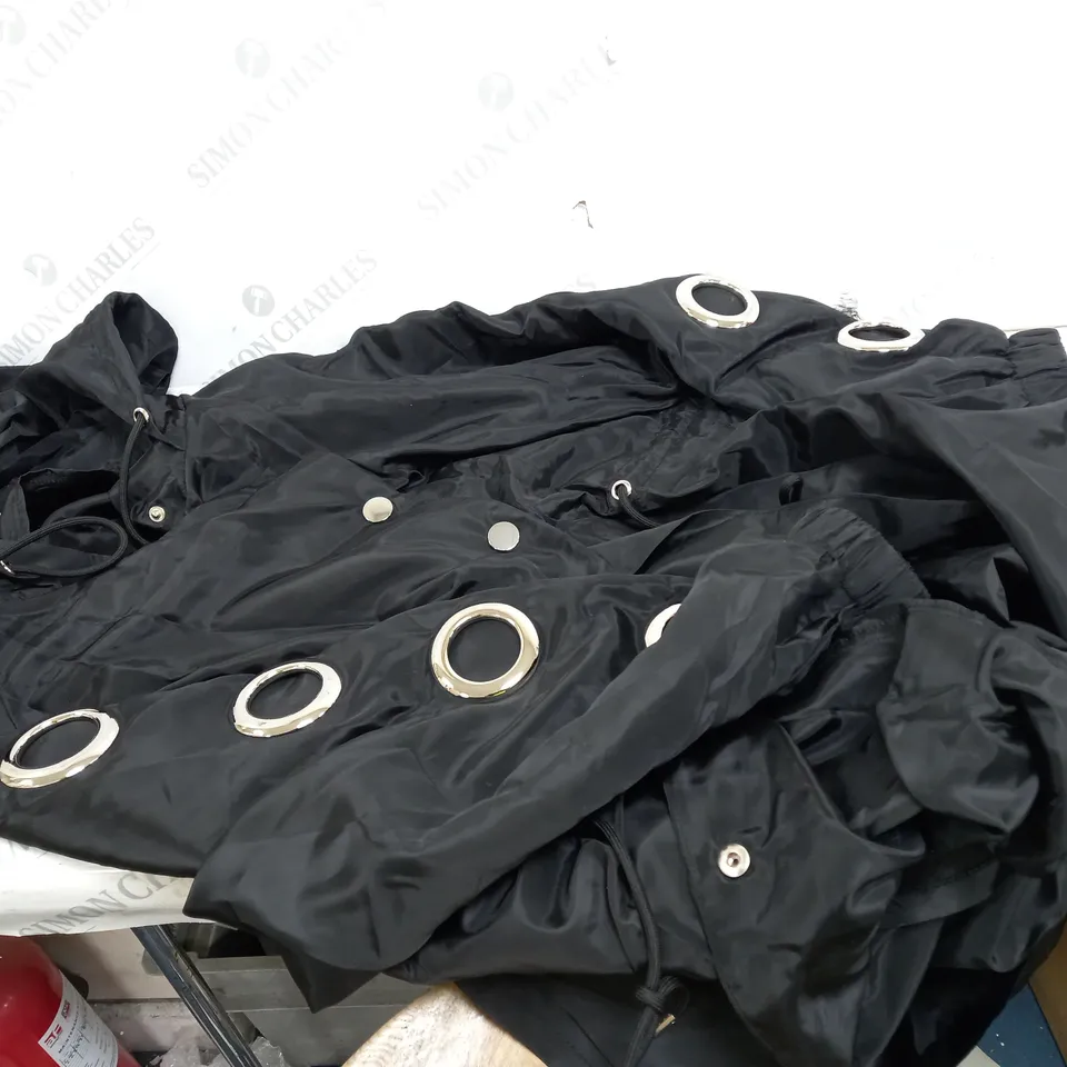 BLACK MALISSA J WATERPROOF BUTTON JACKET - SIZE UNSPECIFIED 