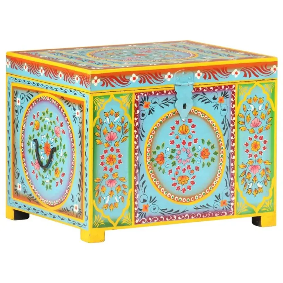 BOXED HAND PAINTED SOLID WOOD BOX (1 BOX)